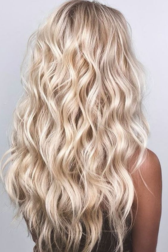 bright beach blonde ablayage with a touch of shine and beaches waves is a beautiful idea for extending your summer