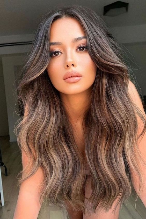 deep cold brown hair with bronde highlights will give you really a sunkissed look