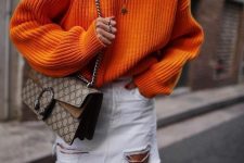 a cute chunky knit sweater outfit