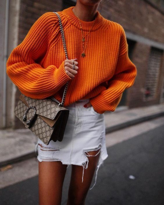 a cute chunky knit sweater outfit