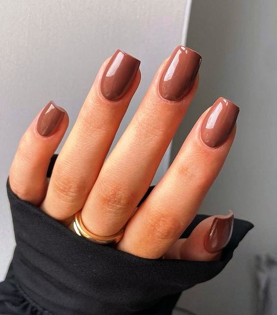a beautiful and chic warm brown manicure is a lovely idea for the fall, it's stylish and neutral enough to pair with different outfits