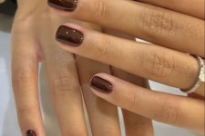 17 a super elegant and chic brown manicure is a trendy idea, brown is the new burgundy for the fall