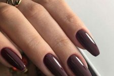 19 fab rich brown long nails are amazing for the fall, this beautiful shade is a fantastic idea for basic or bold flal outfits