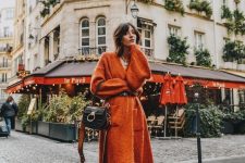 a cute fall look with a sweater dress