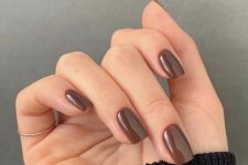 23 stylish chocolate brown nails are always a good idea for the fall, this is a rich and trendy fall tone