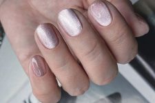 a chic blush and dusty pink velvet manicure is a lovely idea for a cozy look, beautiful for adding a cozy touch to the look