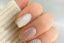 pearl velvet nails are a beautiful and chic idea for adding a girlish touch to the look, they look shiny and stylish