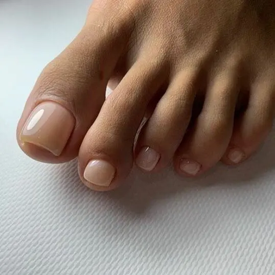 a nude pedicure is a very chic idea that is unseen and lovely, you can rock it anytime and it will always look chic