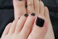 07 a black pedicure is a timeless solution for any season and any look, this is a basic color to rock