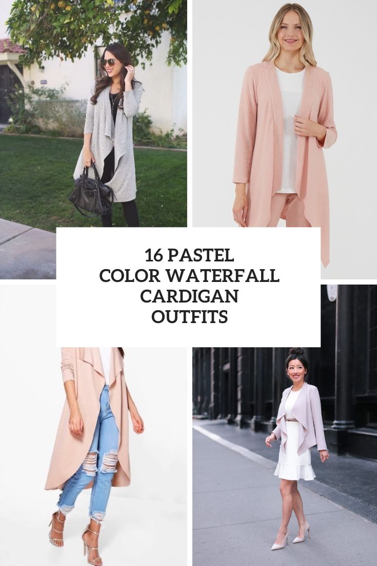 Outfits With Pastel Color Waterfall Cardigans