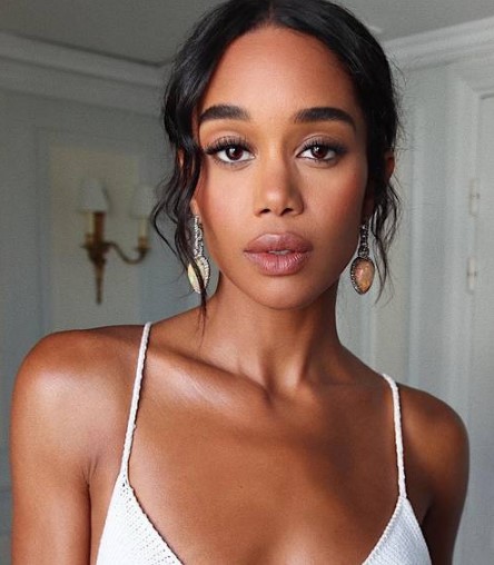 Laura Harrier rocking doe eye makeup with superbly curled lashes and smudged liner around the outer corners