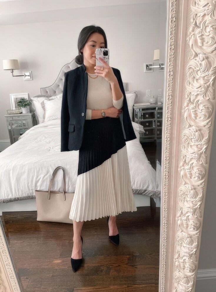 15-ways-to-wear-a-pleated-skirt-with-a-blazer-styleoholic