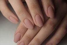 18 matte nude nails of a natural length are a gorgeous and perfect idea for a modern look