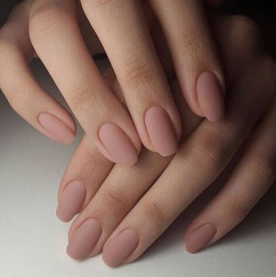 matte nude nails of a natural length are a gorgeous and perfect idea for a modern look