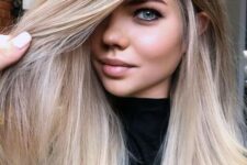 20 fabulous long expensive blonde hair with a darker root and soft and skinny texture looks wow