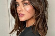 22 a beautiful chestnut midi haircut with layers and some curtain bangs is a cool and bold idea for any girl