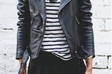 a lovely leather jacket spring look