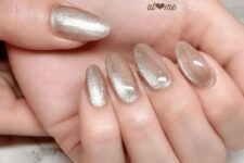 28 a beige velvet manicure is a timeless idea for the fall – beige nails look adorable in this season
