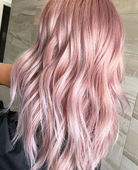 lovely long peachy rose gold wavy hair is a fantastic and very romantic idea for a girl with light-colored hair