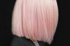 02 a beautiful and lovely light pink straight long bob with shiny and chic hair is amazing to make a statement