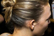 04 a double twisted messy bun with a messy top is a cool idea for a bad hair day, it can be made very fast
