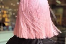 06 a cotton candy long bob with super straight hair is a fantastic statement with color and a trendy hair length