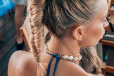 21 a fishtail braid of a high ponytail is a fantastic beach hairstyle, and a sleek top will happen naturally