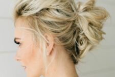 25 a super messy textured updo with a volume on top will give you a touch of French chic