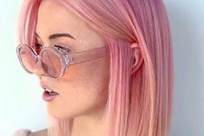 a stylish ombre pink bob hairstyle