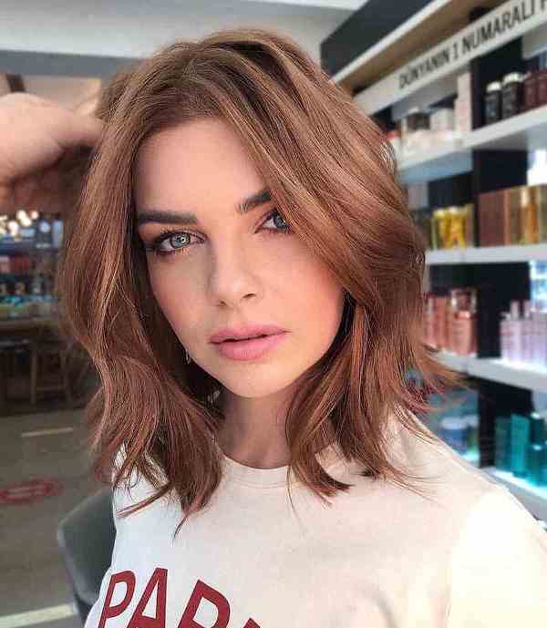 a lovely long bob with choppy layers soften blunt lines and your hair more dimension, and a slight balayage accents the hairstyle