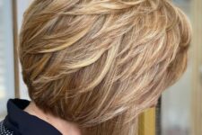 a pretty feathered jaw-ling bob with blonde balayage is a lovely way to get rid of excessive volume of thick hair