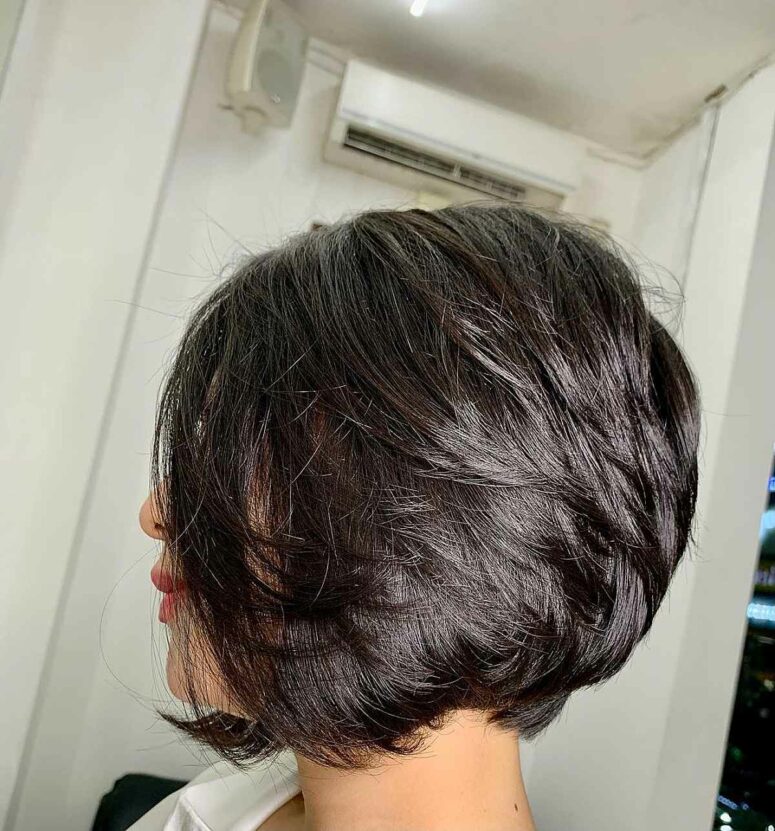 an airy feathered style on a bob cut is a lovely take on a traditional bob but it brings much more dimension to your bob