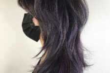 an ocotpus shag with lavender highlights, it works well on thick and straight hair
