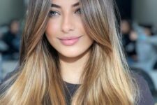 a lovely long hairstyle with an ombre effect