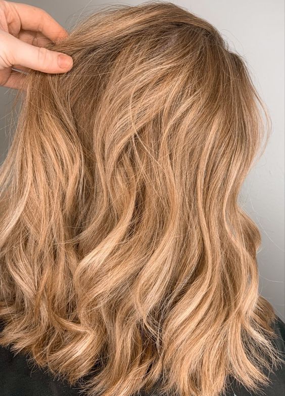 lovely long hair with honey blonde highlights is a cool and chic idea to rock, it looks very relaxed and warm