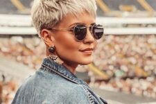 a blonde layered short pixie is a timeless idea for a girl who loves bold cuts