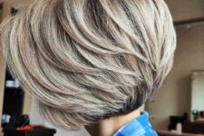 a layered blonde pixie bob with darker root is a cool solution if you want a lot of dimension