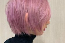 a trendy pink bob hairstyle
