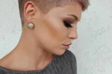 a lilac short pixie with an undercut is a bold and catchy idea that will add a bit of edge to your look