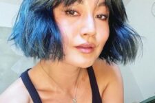 a lovely blue bob hairstyle