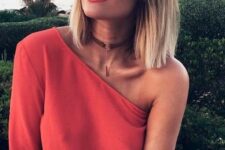 a bold ombre brown to icy blonde shoulder-length bob with short curtain bangs is an amazing idea to rock