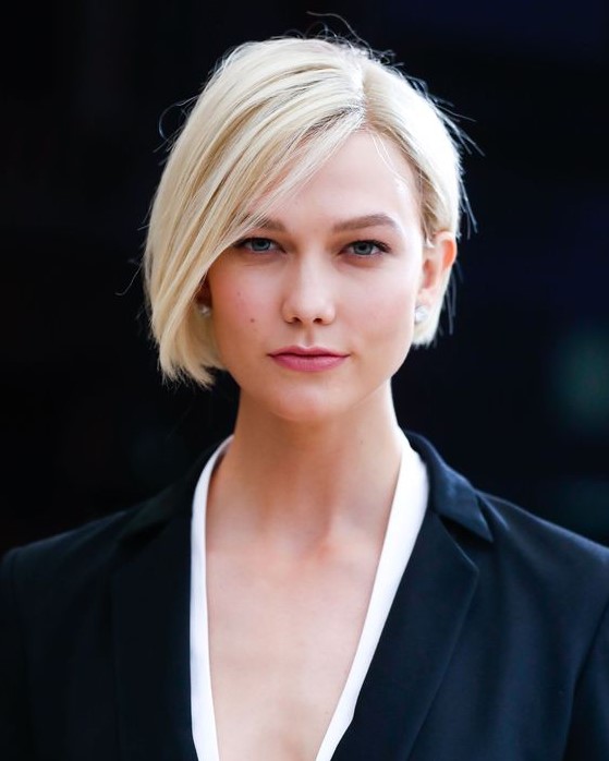 a lovely creamy blonde sleek boy bob with side parting and some volume already looks like a hairstyle for the red carpet