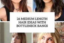26 medium length hair ideas with bottleneck bangs cover