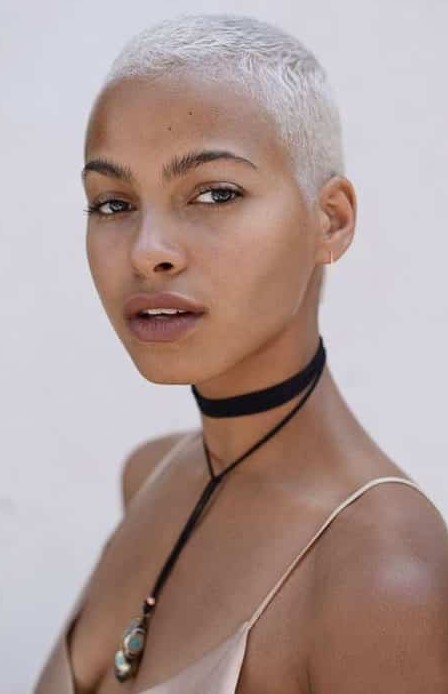a platinum blonde buzz cut is a classic short haircut, you may experiment with length and benefit from low maintenance