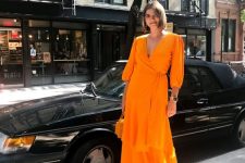 a bright orange dress to wear to a wedding