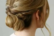 17 a twisted low bun with some locks down plus a bump is a timelessly elegant idea to rock