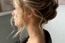 48 a stylish and easy updo with a bump on top and some waves down to frame the face is a catchy and relaxed hairstyle