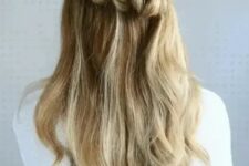 54 a half up pull through braided hairstyle is a stunning idea to try if your hair is long enough