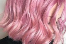 a stylish pink bob hairstyle