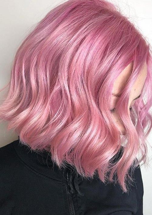 a classy pink long wavy bob is a fab idea, whether you are a Barbie fan or not
